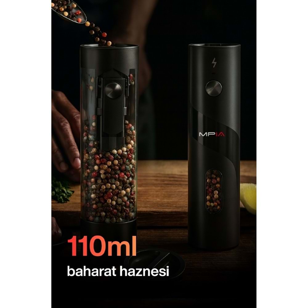 MPIA PG-5 Şarjlı Baharat Öğütücü 100ML Hazne