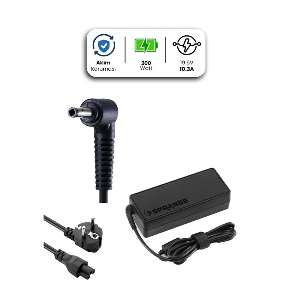 SPRANGE SR-L44 19.5V 10.3A 5.5*2.5mm 200W HP İçin Laptop Adaptör