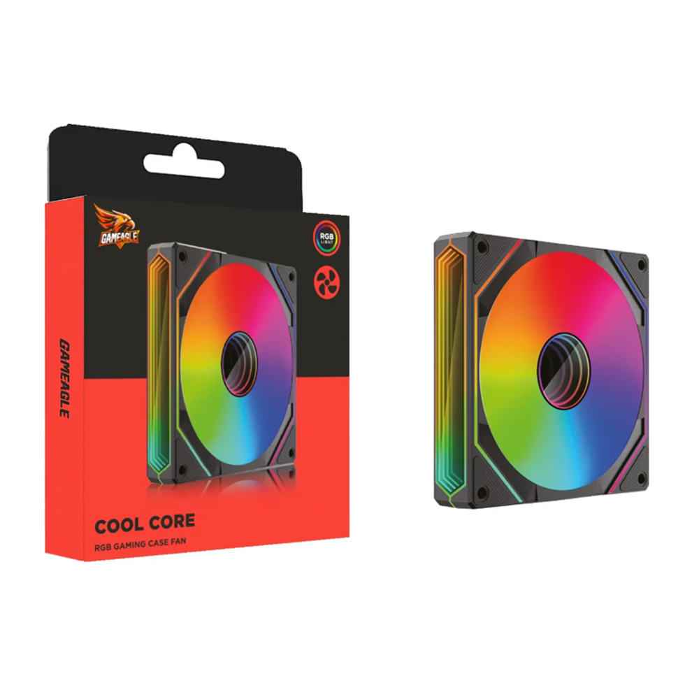 Gameagle GE-ARGB1B Cool Core 120mm ARGB Led Fan - Performans Seri Sessiz Kasa Egzoz Fanı (Siyah)
