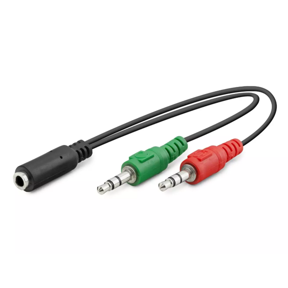 Hadron Hdx1053 2*3.5Mm To 3.5Mm F Kablo 2Line Mikrofon + Kulaklık 20Cm Siyah