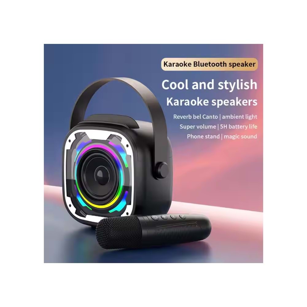 Platoon PL-4622 BT+TF+USB+AUX TYPE-C Girişli Telefon Standlı Tek Mikrofonlu Işıklı Bluetooth Speaker (V11)