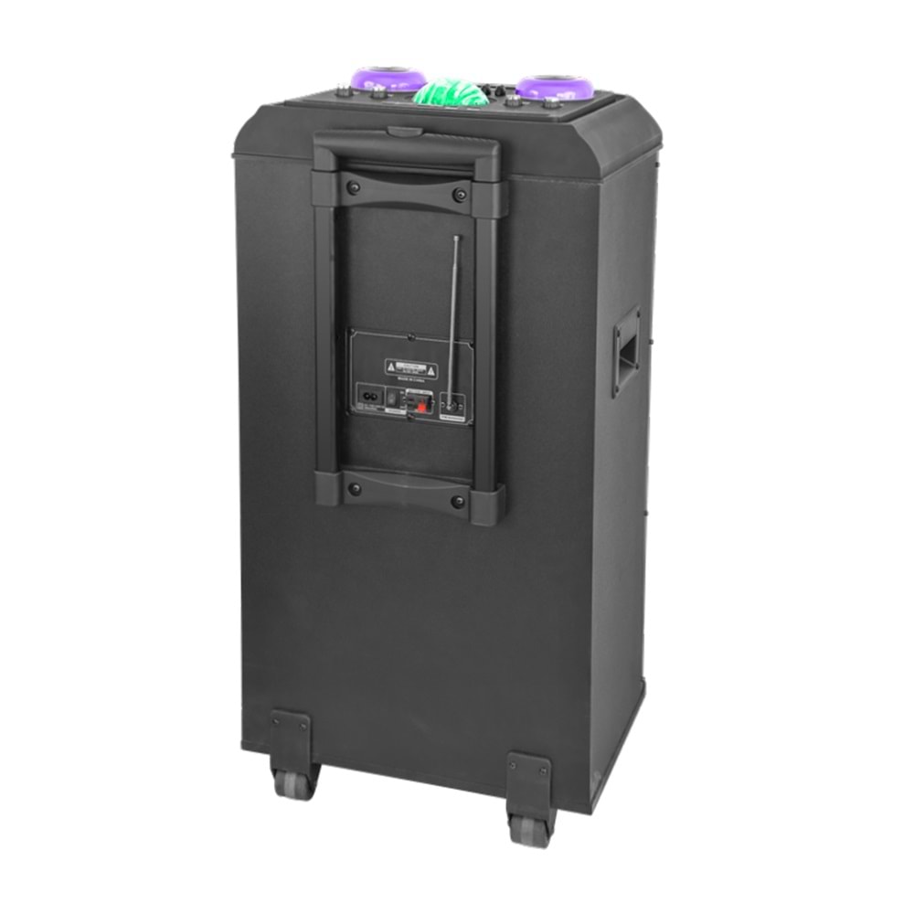 TELSAN DM-T1505 SD/USB/FM DOUBLE 15inc BLUETOOTH KARAOKE MİKROFONLU KABLOSUZ KUMANDALI RGB MÜZİK KUTUSU