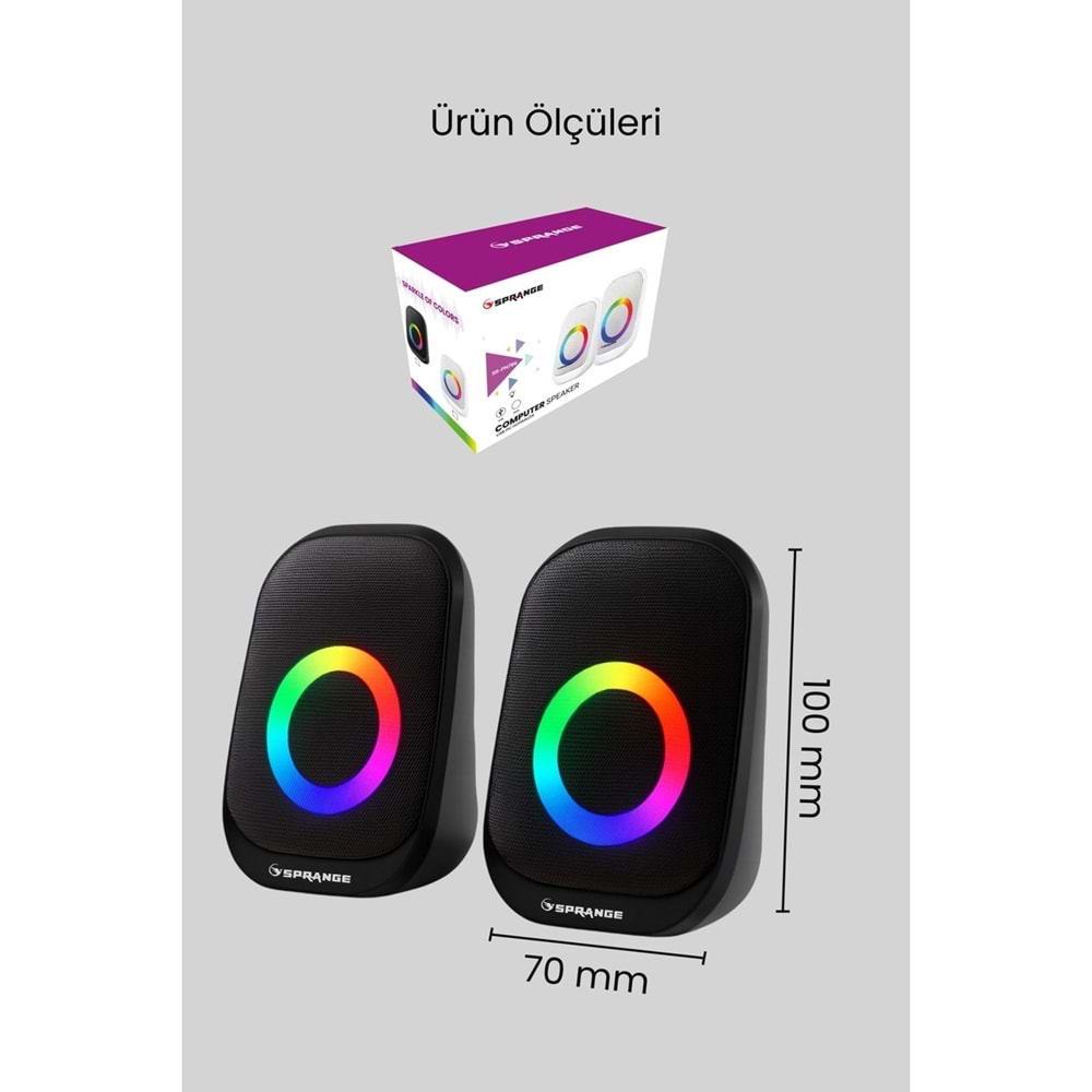 Sprange SR-PN786 2.0 3W*2 USB + 3.5mm 5V Hoparlör