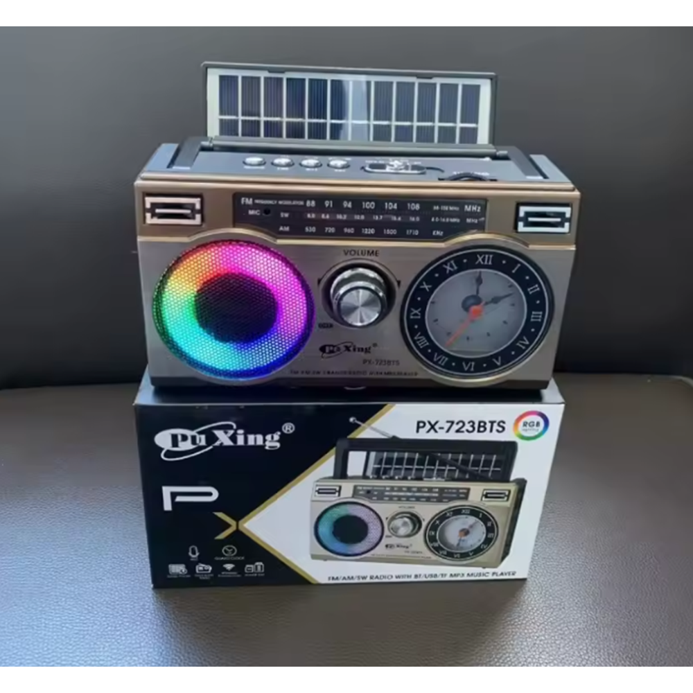 TELSAN PX-723BTS GÜNEŞ PANELLİ BLUETOOTH+SD TF KART+ USB+ FM RADYO+FENER ÖZELLİKLİ ŞARJLI HOPARLÖR PL-4705