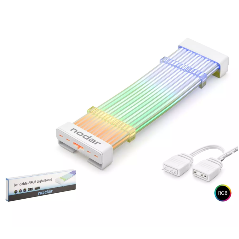 NODAR ND2800 Silikon Işıklı Bükülebilir ARGB Light Board 24 Pin - Beyaz