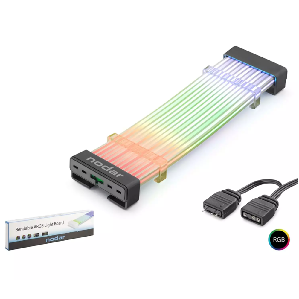 NODAR ND2801 Silikon Işıklı Bükülebilir ARGB Light Board 24 Pin - Siyah