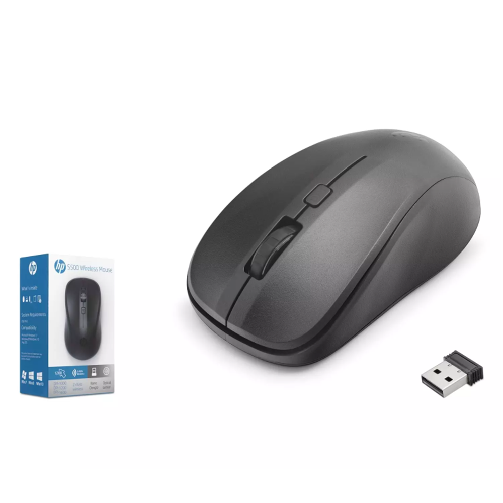 HP S500 Kablosuz Mouse 1200 DPI - Siyah