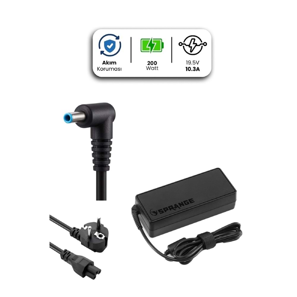 SPRANGE SR-L45 19.5V 10.3A 4.5*3.0mm 200W HP İçin Laptop Adaptör