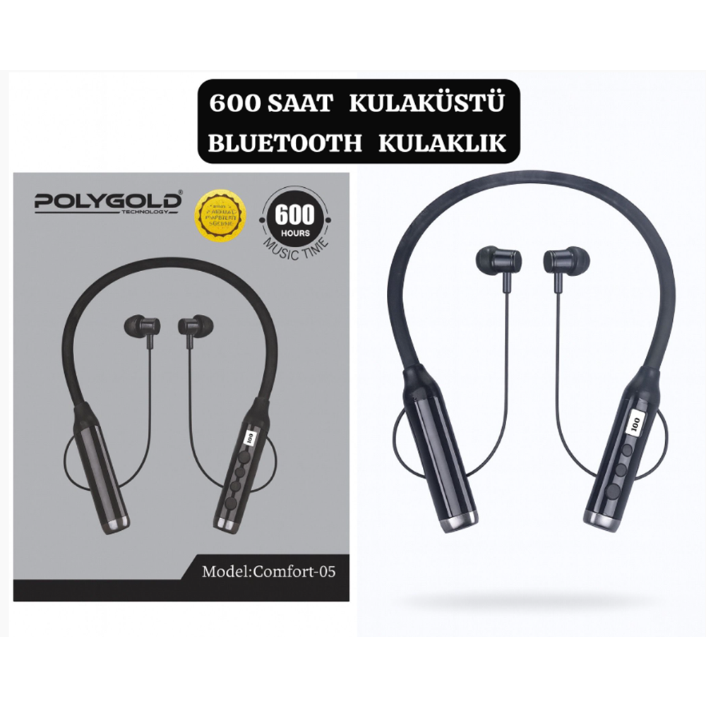 POLYGOLD COMFORT-05 BLUETOOTH 600 SAAT ŞARJ SÜRESİ BOYUN KULAKLIK