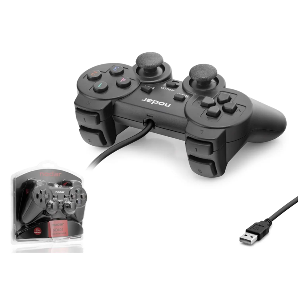 NODAR ND401 PC Uyumlu Kablolu USB GamePad Oyun Kolu - Siyah
