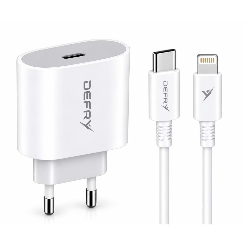 DEFRY DF-20LT TYPE-C TO LIGHTNING HIZLI ŞARJ 20W PD 3.0 FAST ŞARJ ALETİ TAKIM
