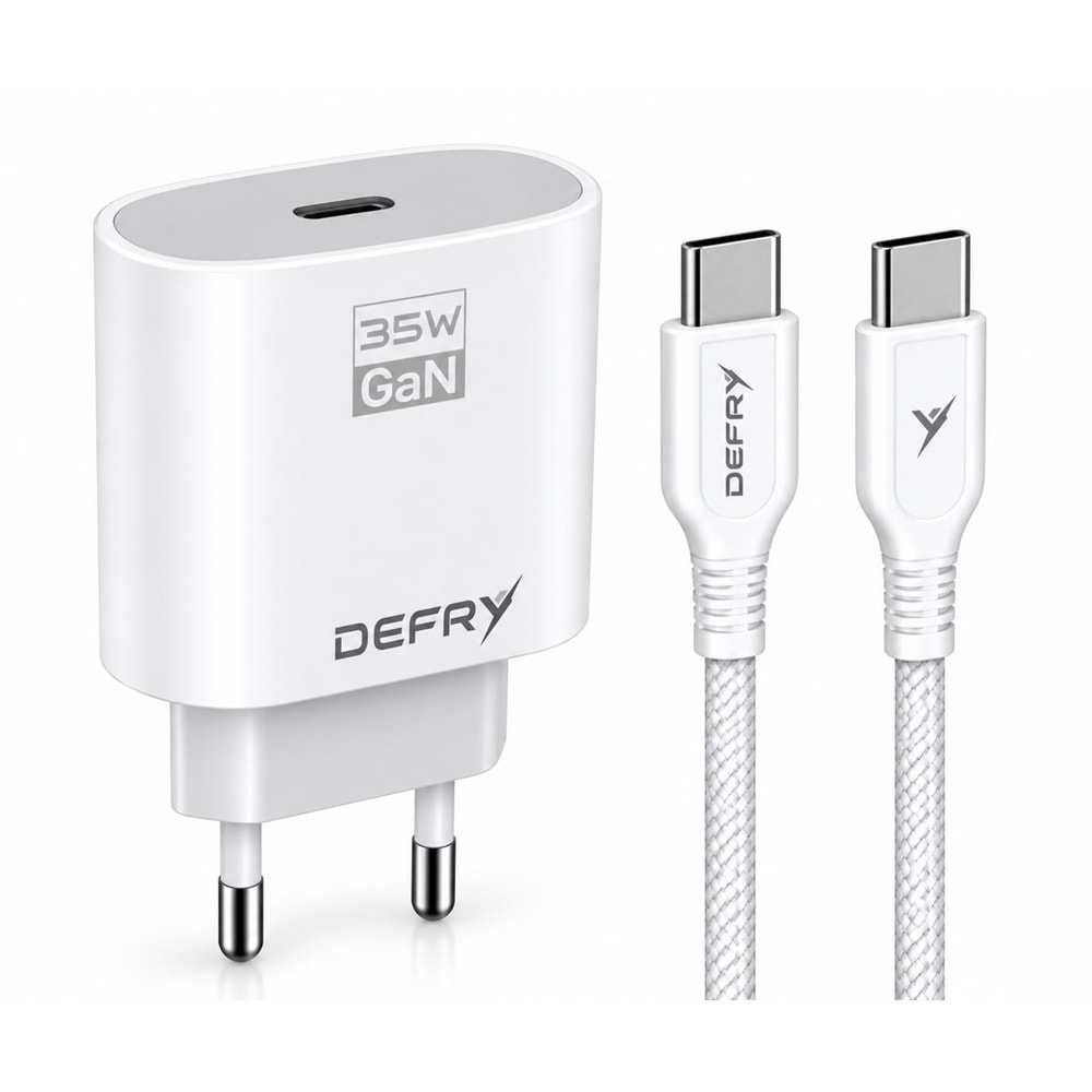 DEFRY DF-35TT TYPE-C TO TYPE-C HIZLI ŞARJ GAN FAST 35W PD 3.0 FAST ŞARJ ALETİ TAKIM