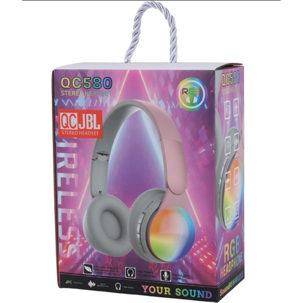 QC580 RGB IŞIKLI WİRELESS BLUETOOTH KULAKLIK PL-2655