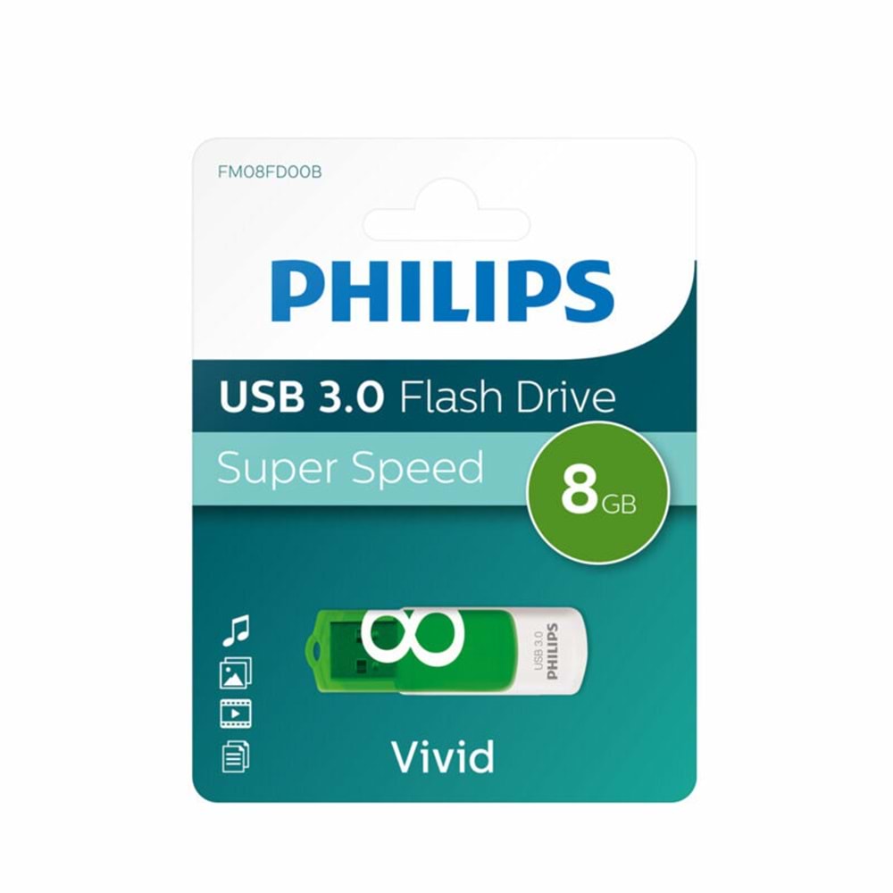 PHILIPS FM08FD00B/00 USB 3.0 8GB Vivid Bahar Yeşili Flash Bellek