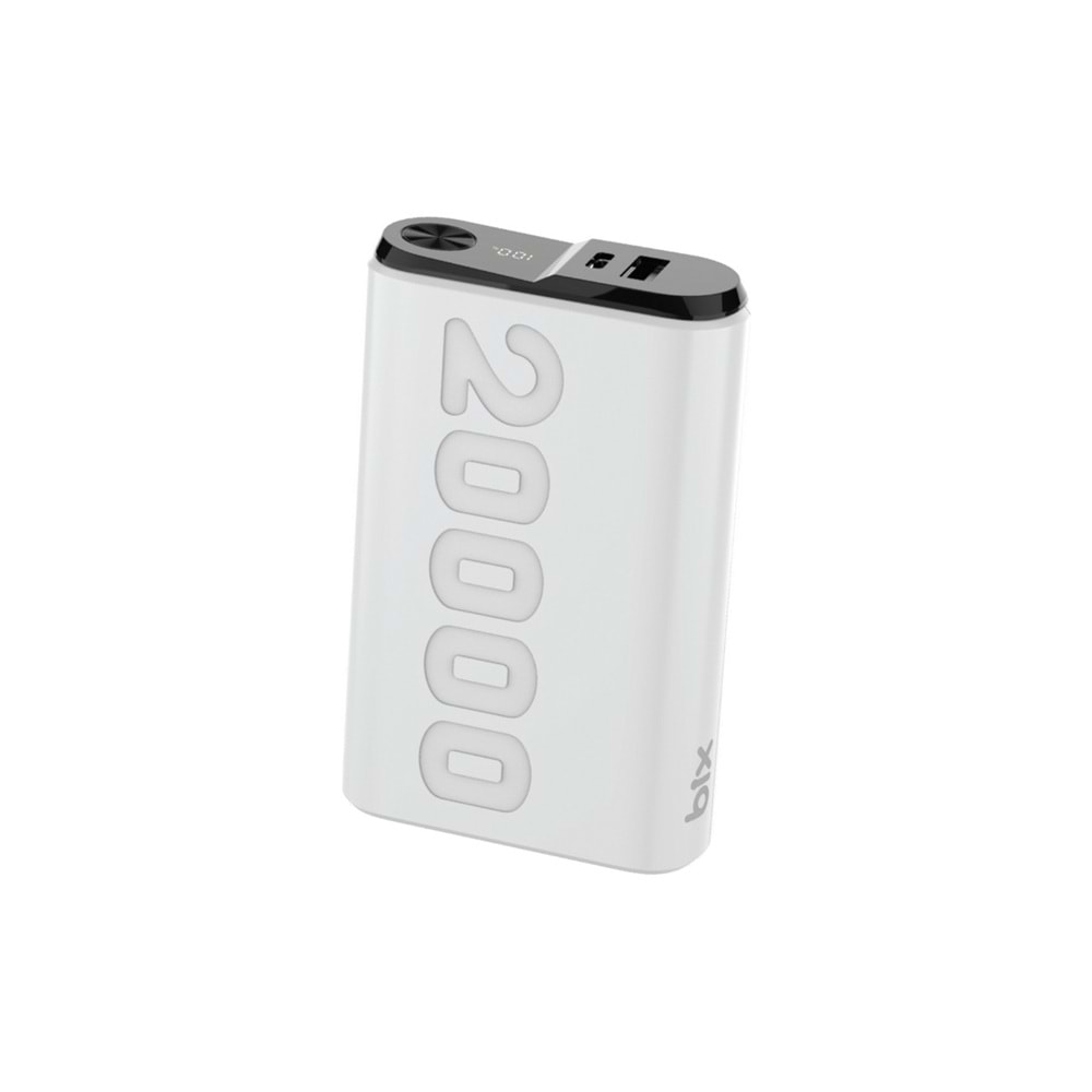BİX TPB24 20000mAh PD 20W USB-C ve USB-A QC 3.0 Çift Portlu 22.5W Dijital Ekranlı Powerbank Siyah