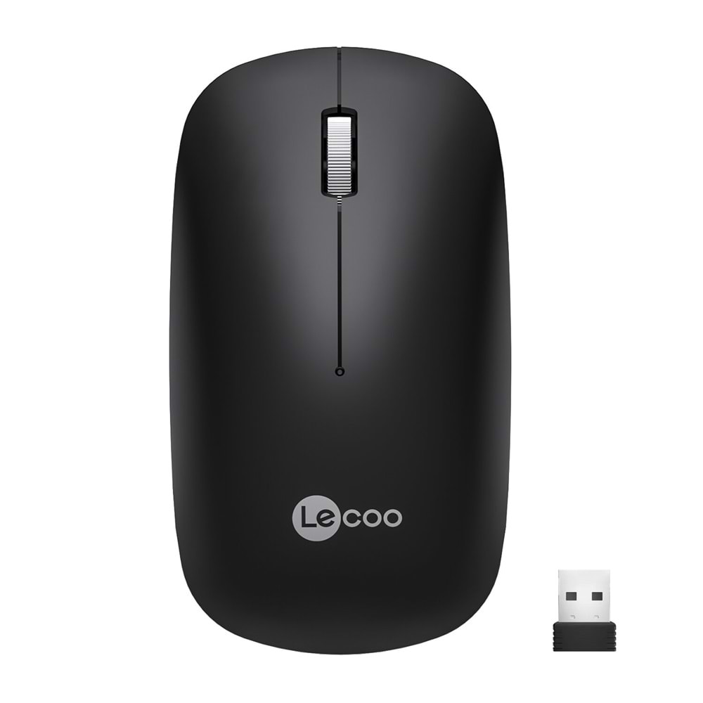 LECOO WS214 Kablosuz 1200DPI 3 Tuşlu Optik Mouse Siyah