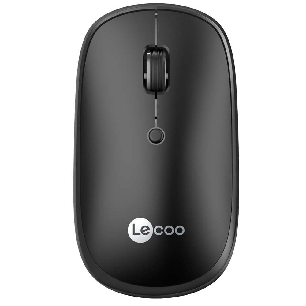 LECOO WS209 Dual Mod 2.4GHz WiFi + Bluetooth 6 Tuşlu 1600DPI Şarjlı Sessiz Kompakt Kablosuz Optik Mouse Siyah
