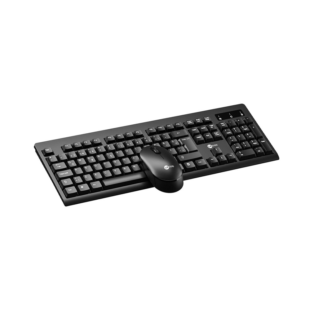 LECOO KW210 Kablosuz Türkçe Q Klavye & Mouse Set Siyah