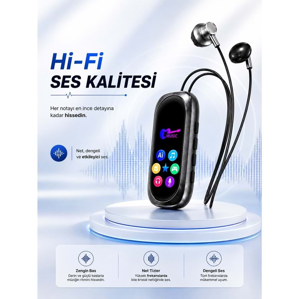 SPRANGE SR-T13 Bluetooth 5.4 / TF Kart Destekli Dijital Ekranlı Kulaklık