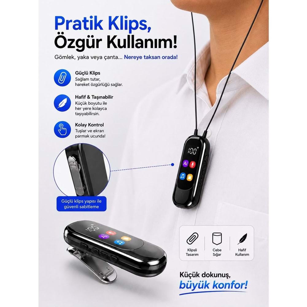 SPRANGE SR-T14 Bluetooth 5.4 / TF Kart Destekli Dijital Ekranlı Kulaklık