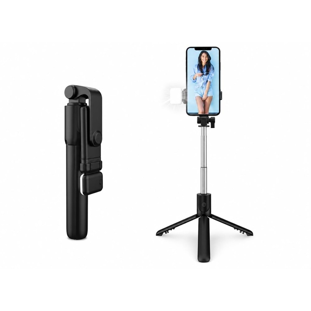 TELSAN H1S Bluetooth Kumandalı Led Işıklı Selfie Çubuğu ve Tripod