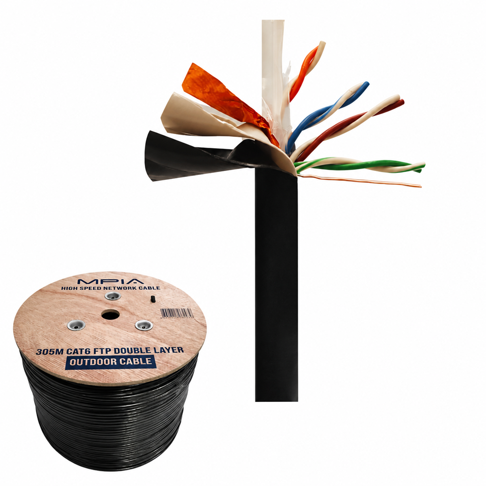 MPIA MGEF 305 Metre / 0.50mm CAT6 UTP Çift Katmanlı Dış Ortam İnternet Kablosu