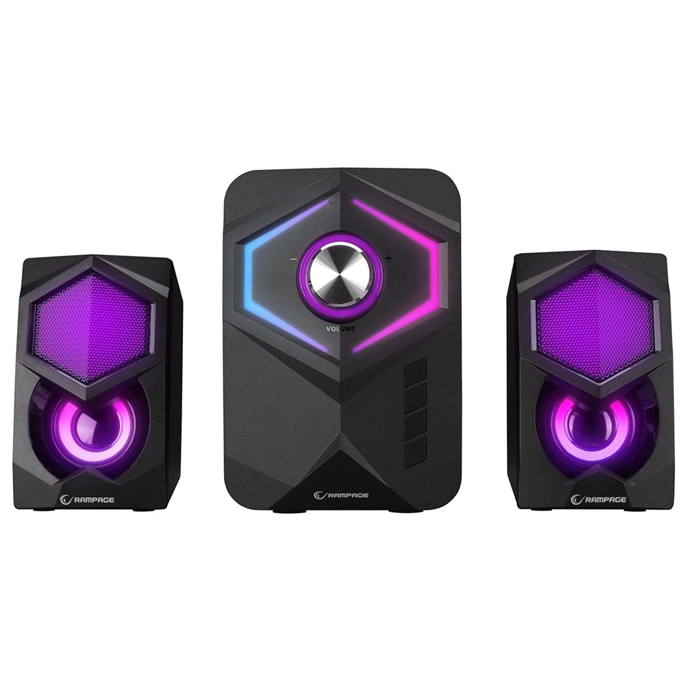 Rampage RMS-175BT 2+1 5W*2 Bluetooth+USB-TF-FM Rainbow Aydınlatmalı Gaming Speaker Hoparlör