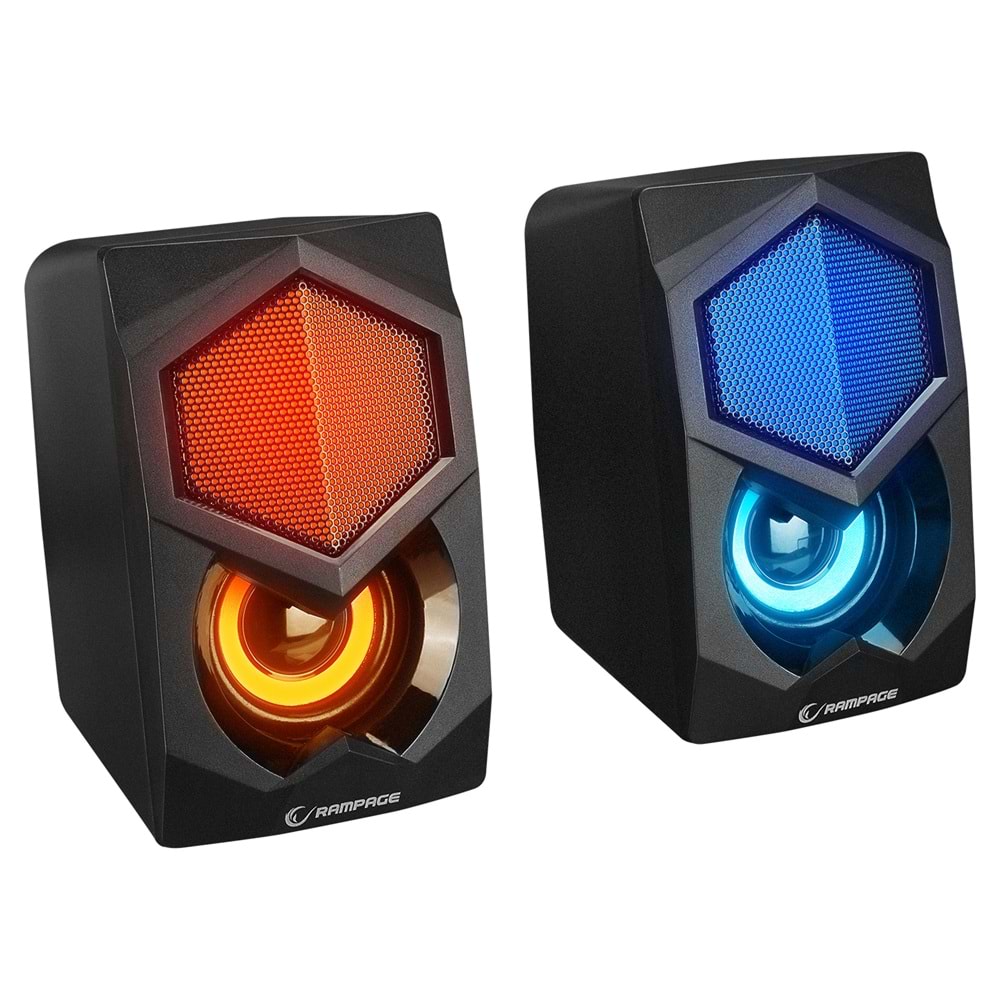 Rampage RMS-175BT 2+1 5W*2 Bluetooth+USB-TF-FM Rainbow Aydınlatmalı Gaming Speaker Hoparlör