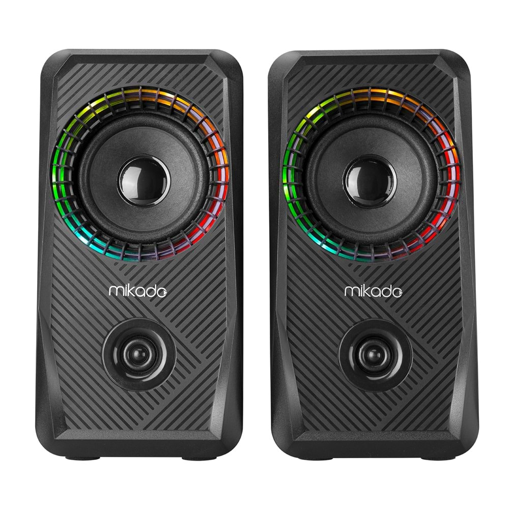 Mikado MD-S26 JOY 2.0 Multimedia 3W*2 Siyah USB RGB Işıklı Gaming Speaker Hoparlör