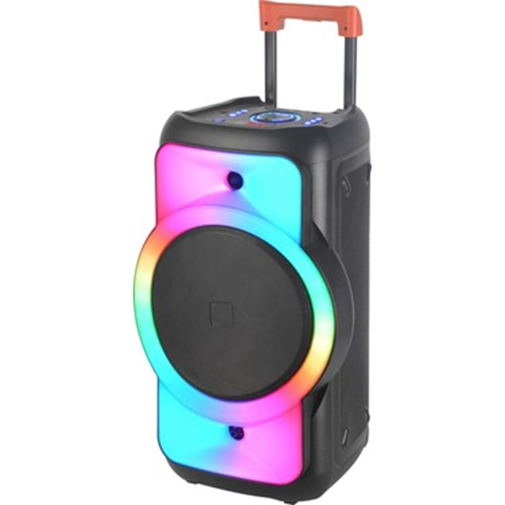 TELSAN NDR-128 SD/USB/FM 12inc BLUETOOTH KARAOKE MİKROFONLU KABLOSUZ KUMANDALI RGB MÜZİK KUTUSU