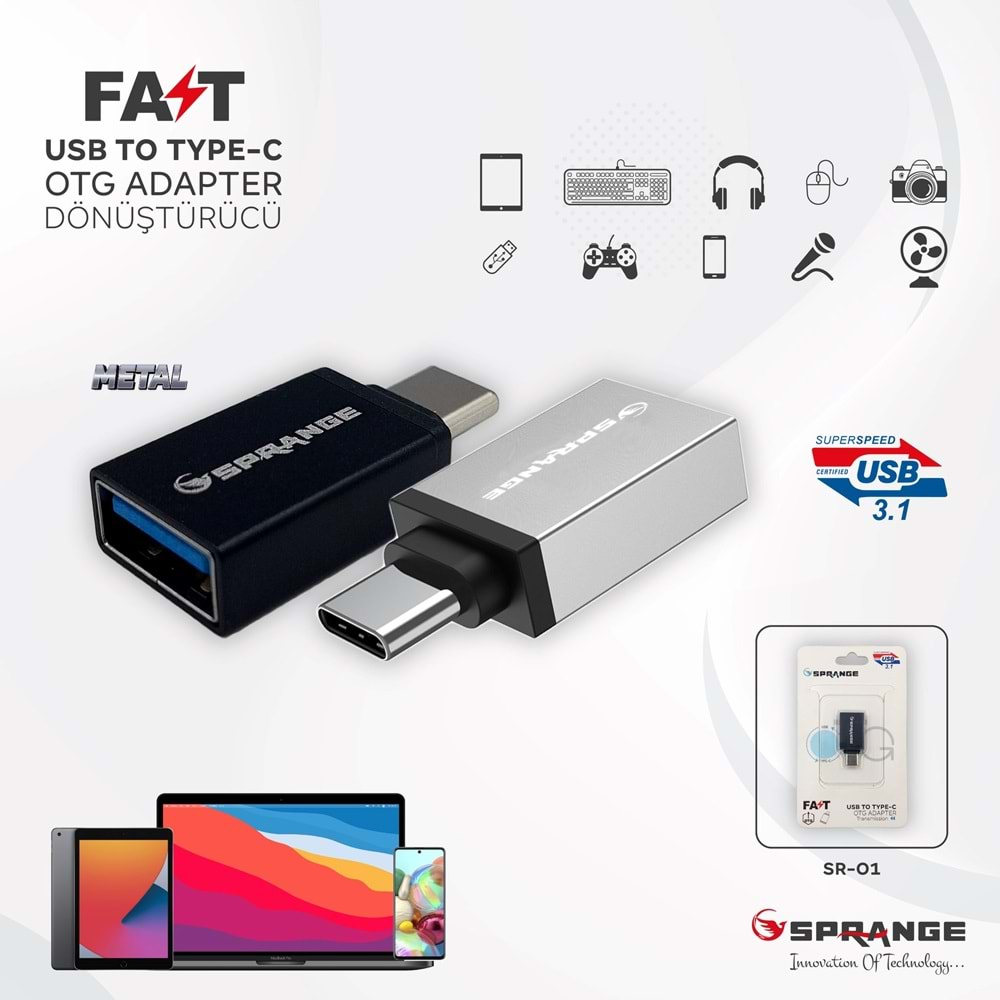 SPRANGE SR-01 USB TO TYPE-C ÇEVİRİCİ 3.1A DÖNÜŞTÜRÜCÜ