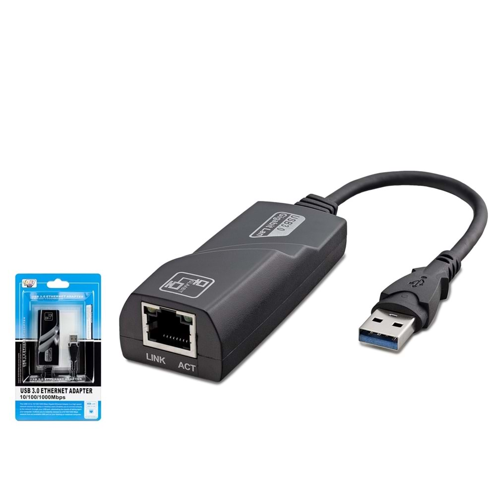 HADRON HDX5265 10/100/1000MBPS USB 3.0 to Gigabit Ethernet RJ45 Adaptör USB LAN GİGABİT KART