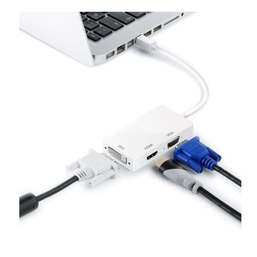 Concord DPHM Mini Displayport Hdmi Vga Dvi Çevirici Dönüştürücü Adaptör Thunderbolt Display Port Kablosu