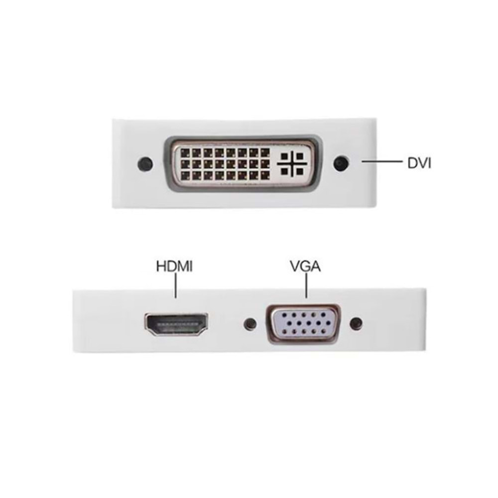 Concord DPHM Mini Displayport Hdmi Vga Dvi Çevirici Dönüştürücü Adaptör Thunderbolt Display Port Kablosu