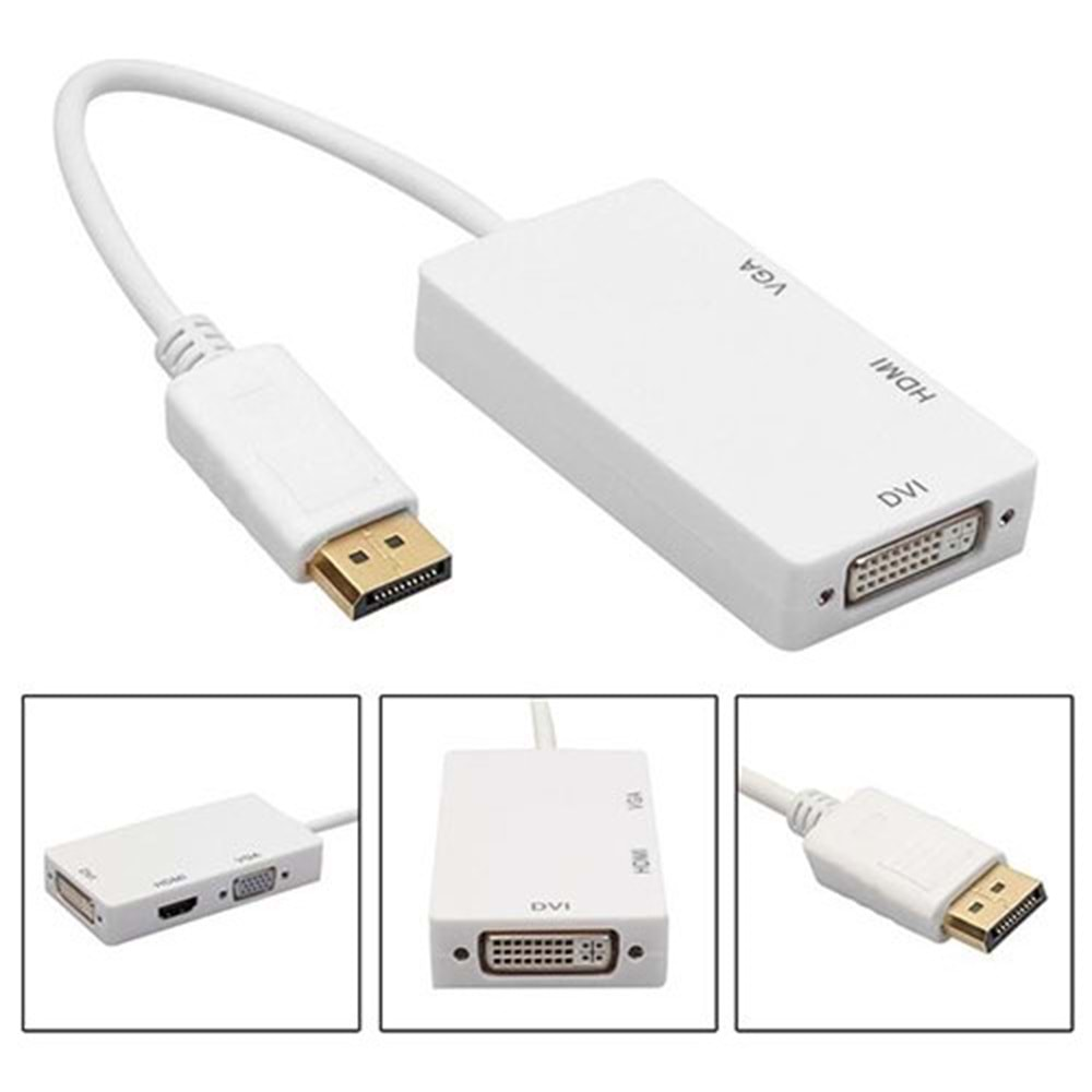 Concord DPH Displayport Hdmi Vga Dvi Çevirici Dönüştürücü Adaptör Thunderbolt Display Port Kablosu