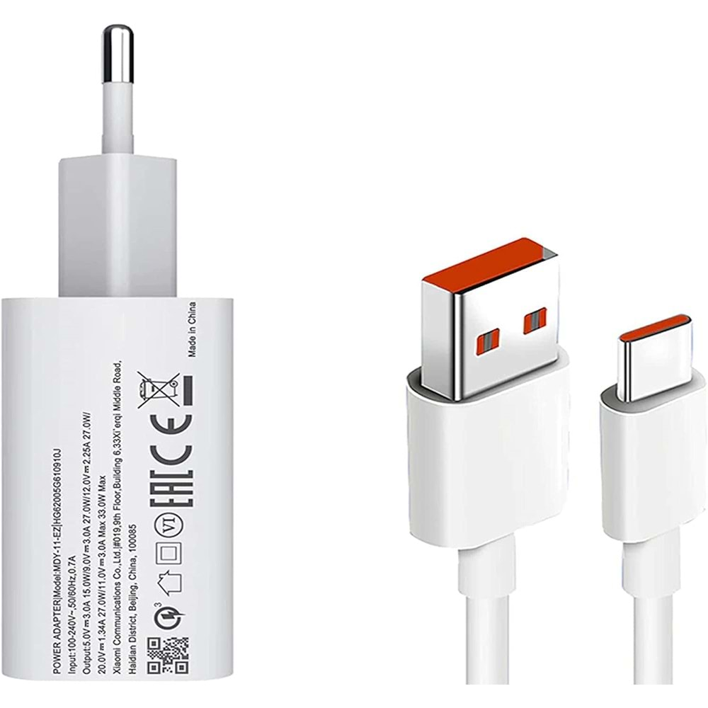 33W FAST CHARGE USB TO TYPE-C ŞARJ ALETİ