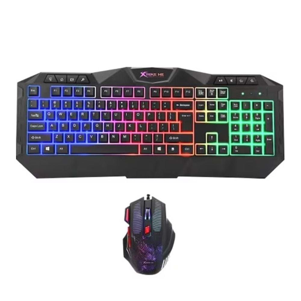 Xtrike Me MK-852 KIT Rainbow Aydınlatmalı Gaming Oyuncu Klavye + Mouse Set