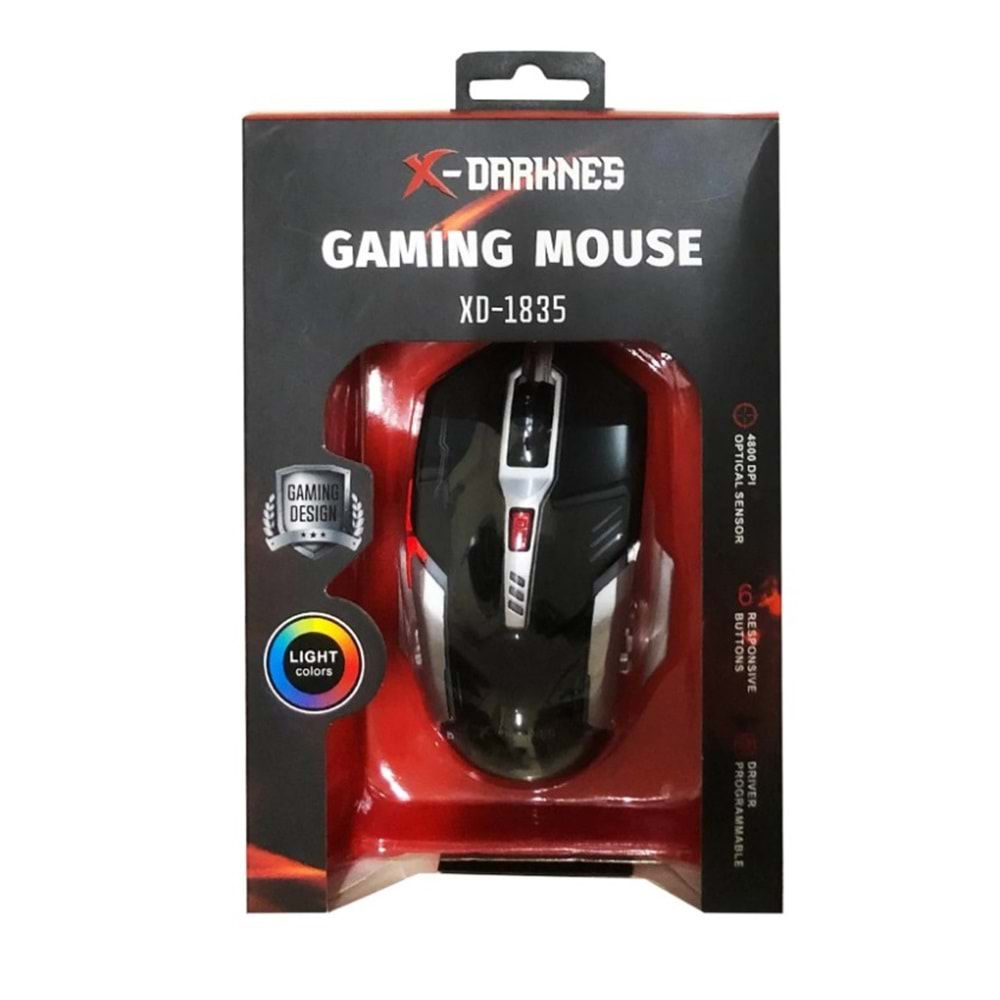 X-DARKNES XD-1835 Led Işıklı 4800dpi Gaming Oyuncu Mouse