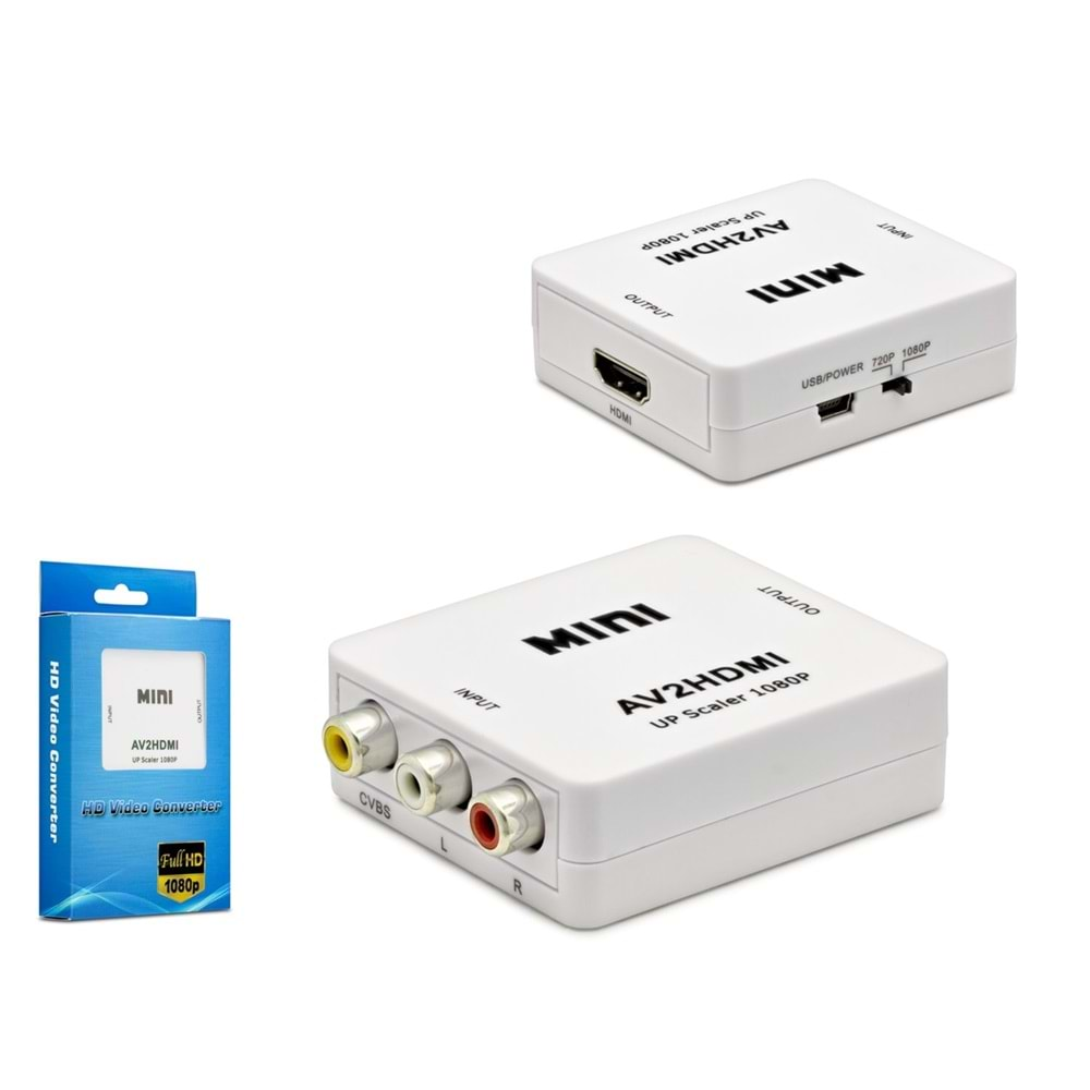 HADRON HDX1282 HDMİ TO RCA AUDİO AV2 HDMİ 1080P ÇEVİRİCİ CONVERTER