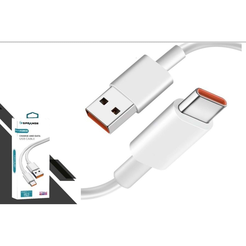 SPRANGE T-FORCE 67W 3.0 HIZLI ŞARJ 5A USB TO TYPE-C KABLO