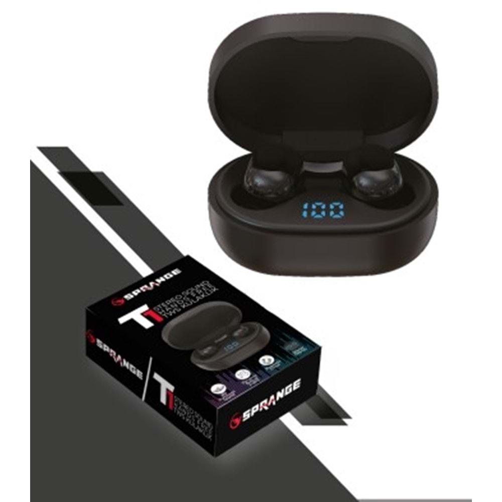 SPRANGE T1 TWS DİGİTAL LED GÖSTERGELİ BLUETOOTH KULAKLIK 5.2V