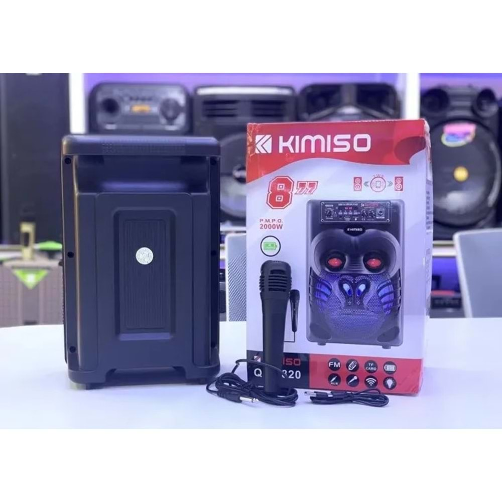 TELSAN QS-2820 SD/USB/FM 8inc 2000W KARAOKE MİKROFONLU BLUETOOTH RGB IŞIKLI MÜZİK KUTUSU