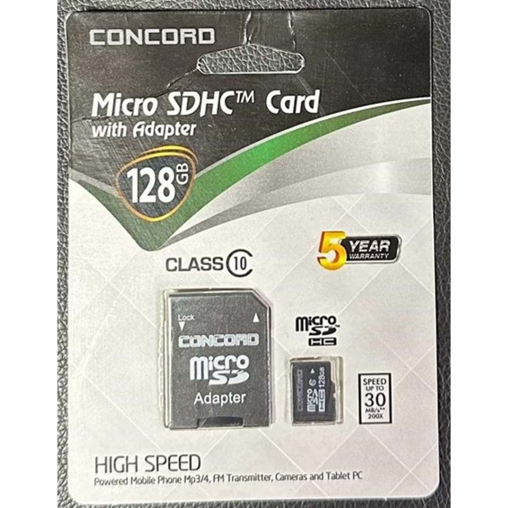 CONCORD C-M128 128GB ADAPTÖRLÜ CLASS 10 MİCRO SD HAFIZA KART