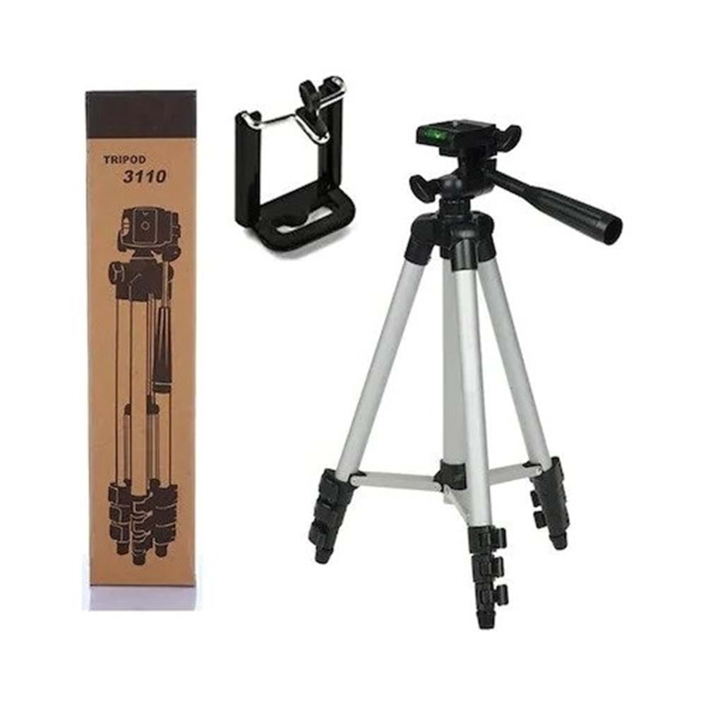 Telsan 3110 Su Terazili 102CM Tripod Profesyonel Fotoğraf Kamera Tripot Telefon Tutucu