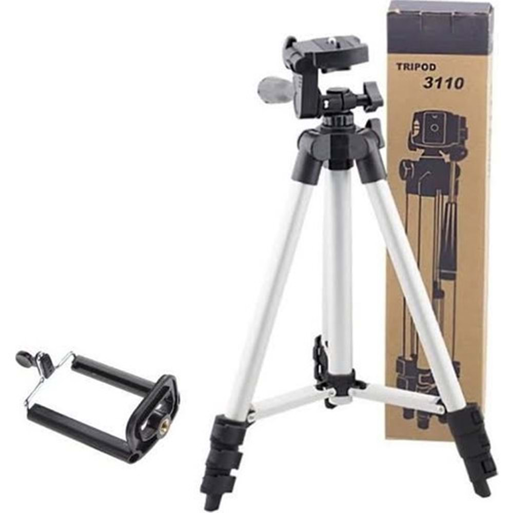 Telsan 3110 Su Terazili 102CM Tripod Profesyonel Fotoğraf Kamera Tripot Telefon Tutucu