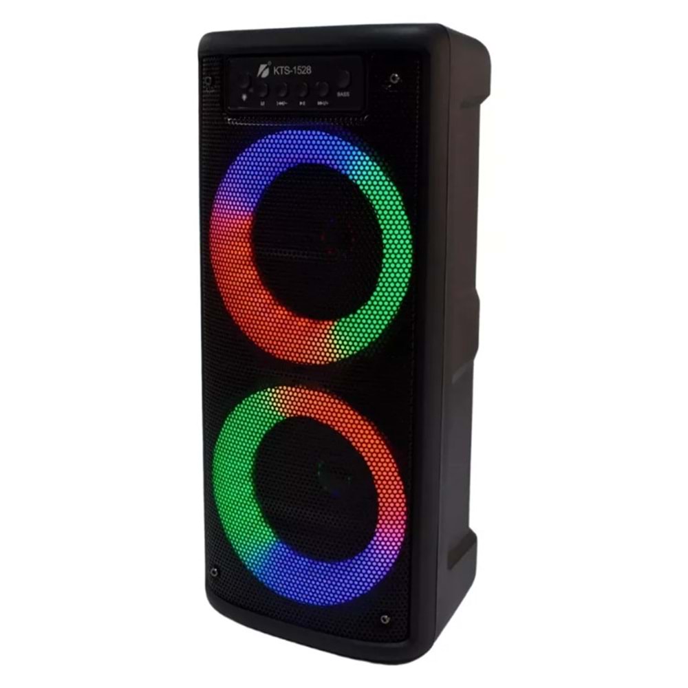 TELSAN KTS-1528 SD/USB/FM 4X2 8inc RENKLİ BLUETOOTH RGB IŞIKLI MÜZİK KUTUSU