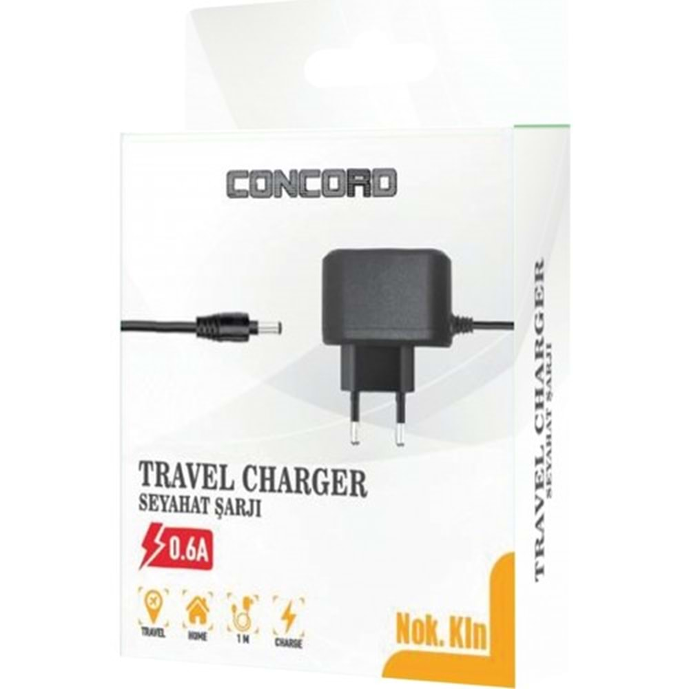 CONCORD C-89 NOKİA KALIN ŞARJ ALETİ TRAVEL CHARGER 5V0.6A 1METRE