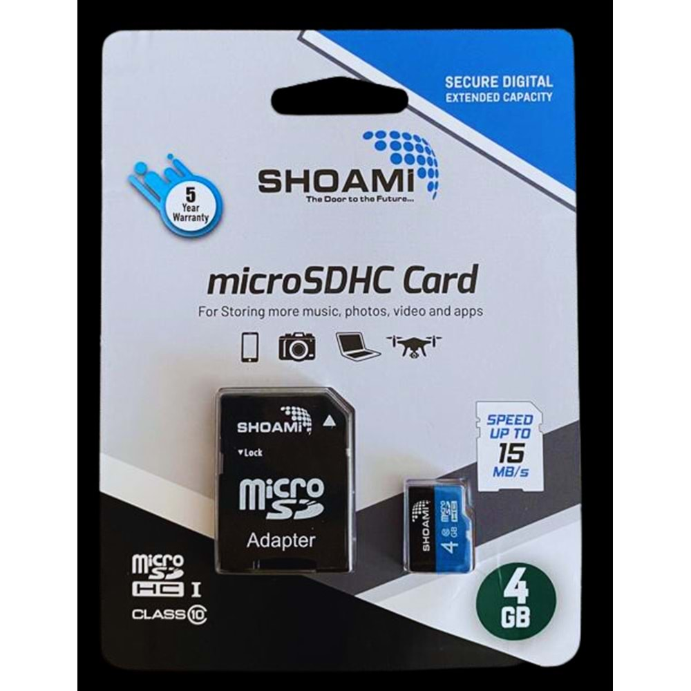 SHOAMİ SH-M4 4GB ADAPTÖRLÜ CLASS 10 MİCRO SD HAFIZA KART