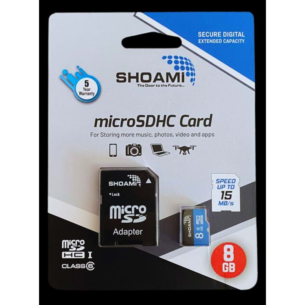 SHOAMİ SH-M8 8GB ADAPTÖRLÜ CLASS 10 MİCRO SD HAFIZA KART