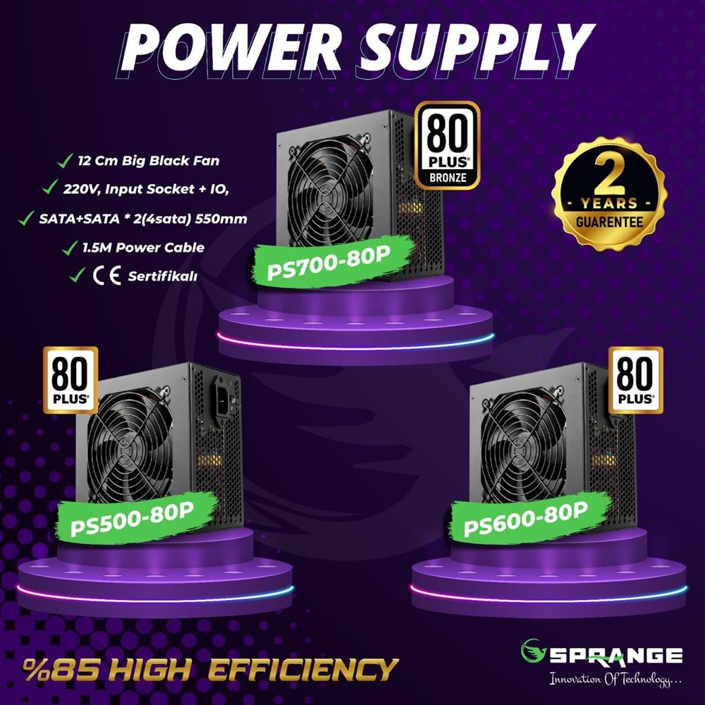 SPRANGE PS600-80P POWER SUPPLY BRONZE 600W 80 PLUS POWER SUPPLY